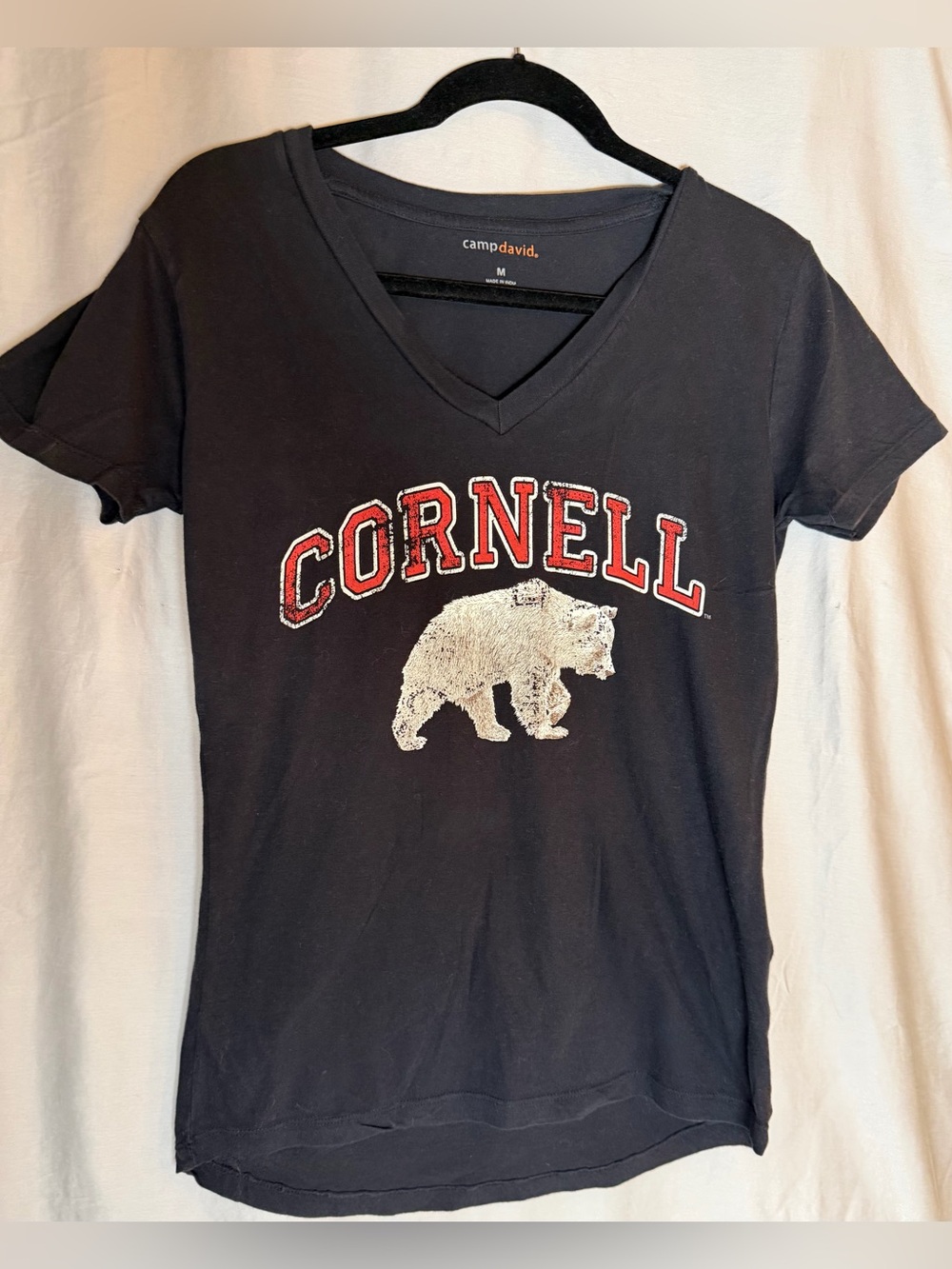 Women's Cornell Black V-Neck Tee M